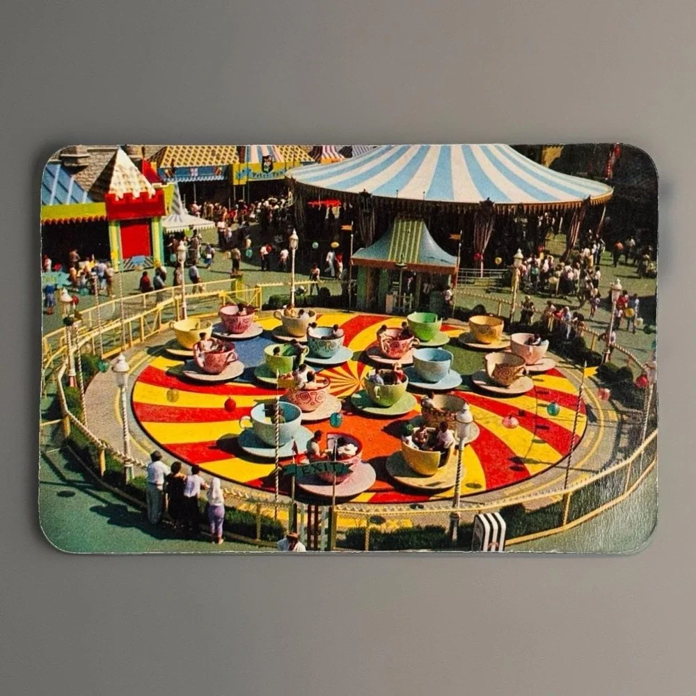 Disney Postcard Hallmark Mad Hatter Tea Party Fantasyland OS Multi Vintage PDL11